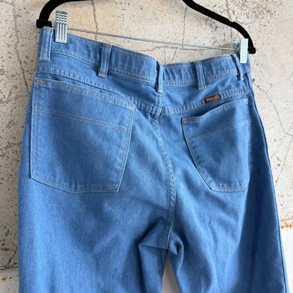 Vtg 70s Wrangler Jeans Western Rancher Pants Made in USA Blue Trousers 36 x‎ 29